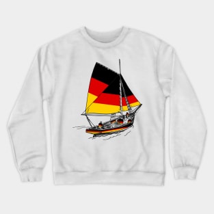 Vintage Germany Sailor Ship Sailing with Germany Team (German Unity Day) Crewneck Sweatshirt